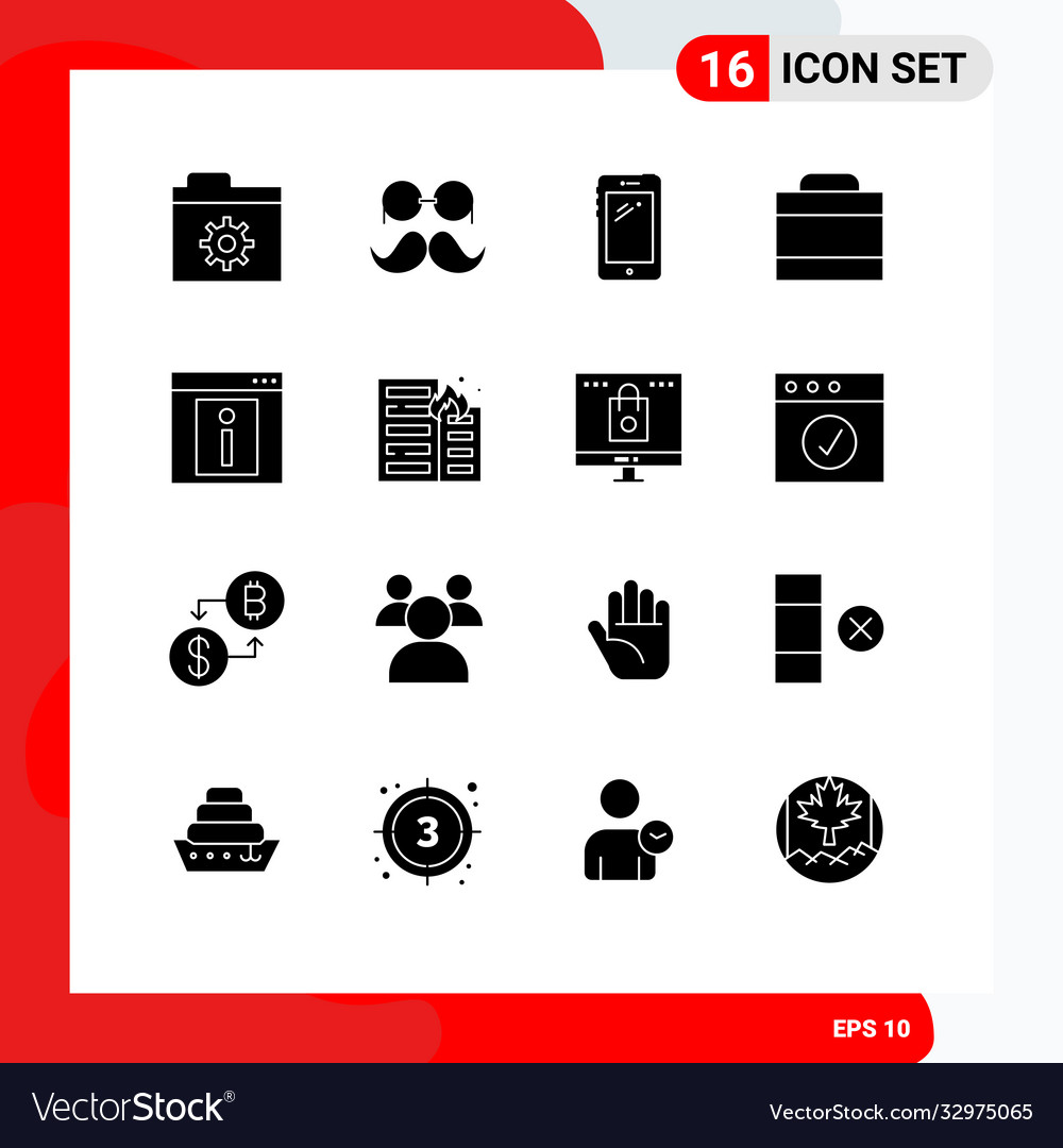 16 universal solid glyph Zeichen Symbole info