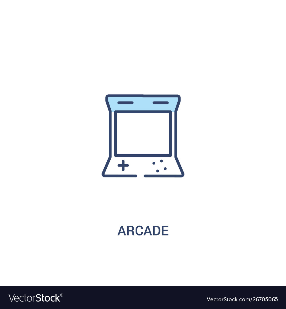 Arcade concept 2 colored icon simple line element vector image Arcade concept 2 colored icon simple line element