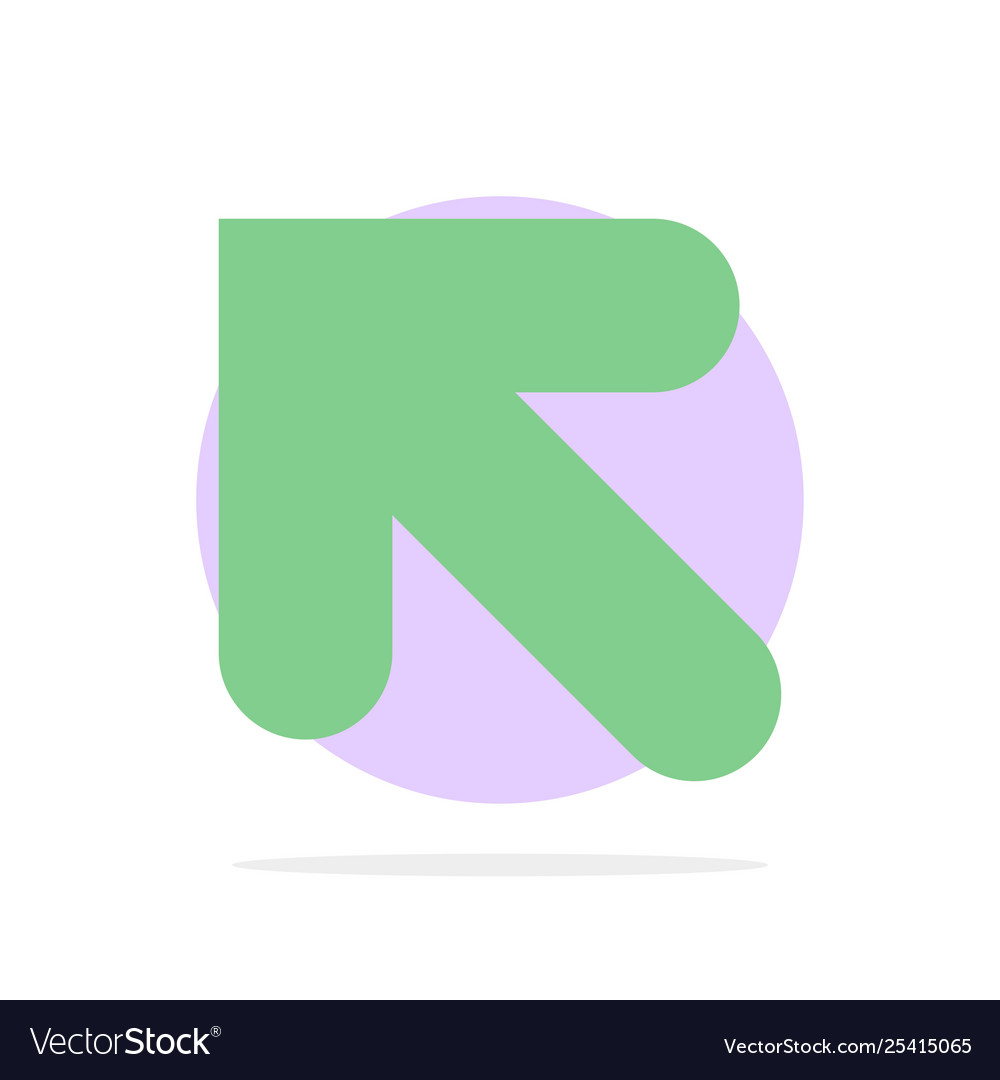 Arrow up left abstract circle background flat vector image Arrow up left abstract circle background flat