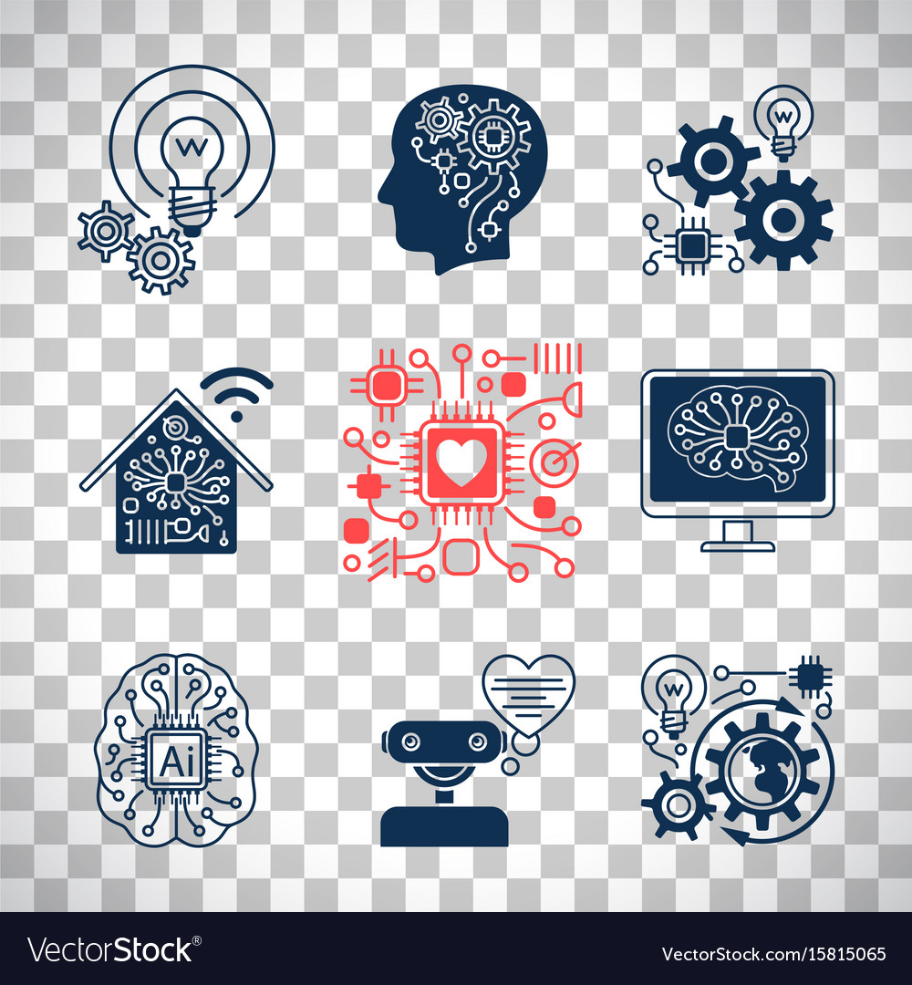 Artificial Intelligence Icons Set