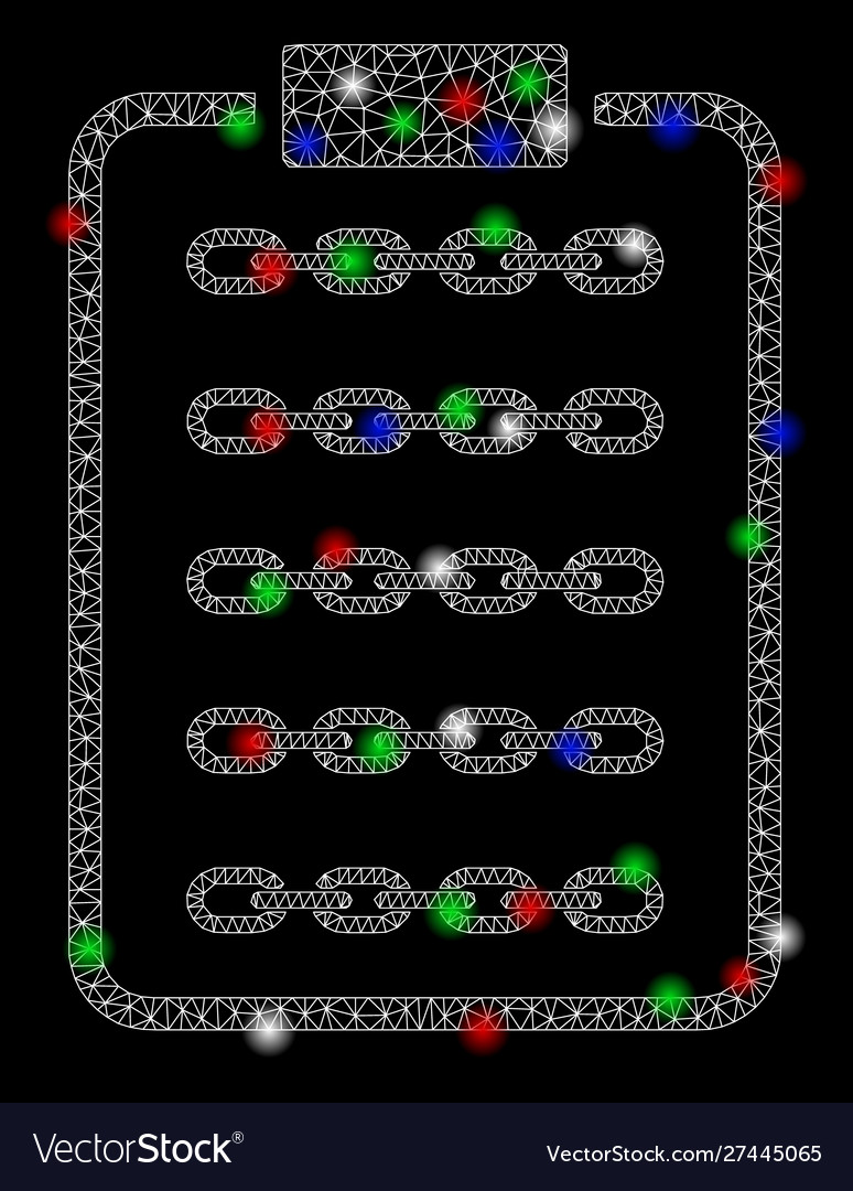 Bright mesh 2d blockchain list page with light vector image Bright mesh 2d blockchain list page with light