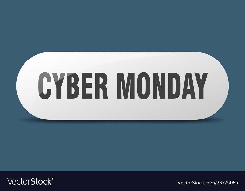 Cyber monday Knopf Aufkleber Banner abgerundetes Glas