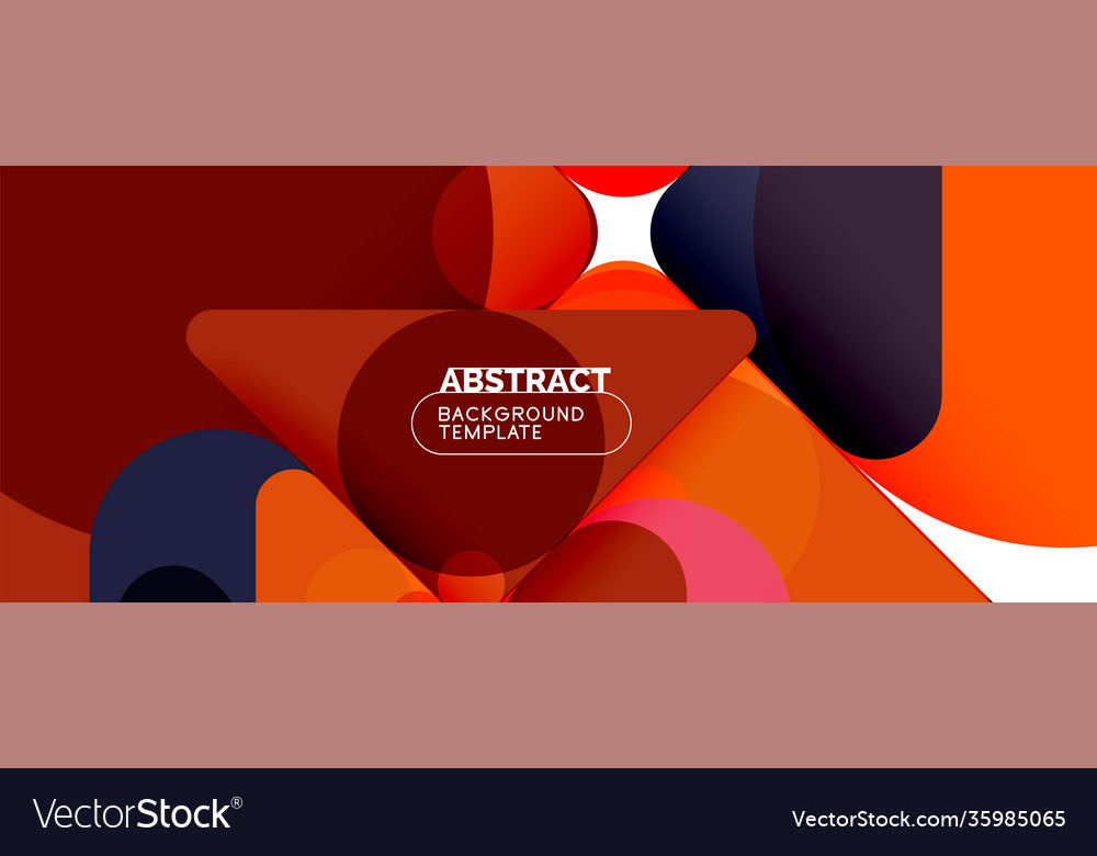 Flat geometric round shapes and dynamic lines vector image Flat geometric round shapes and dynamic lines