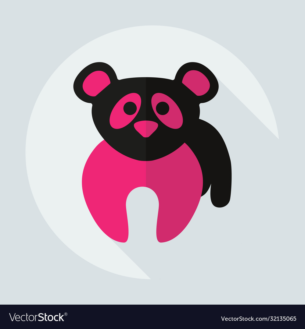 Flat modern design with shadow icons pandas Vector Image