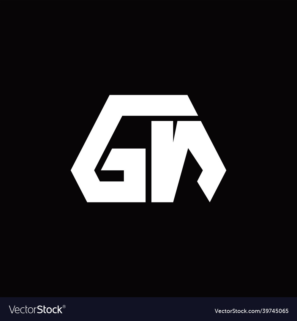 Gn logo monogram with octagon shape style design