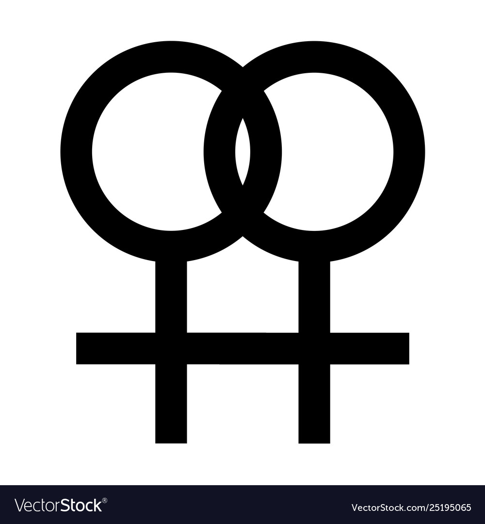 Lesbian Symbol In Simple Outline Black Color Vector Image