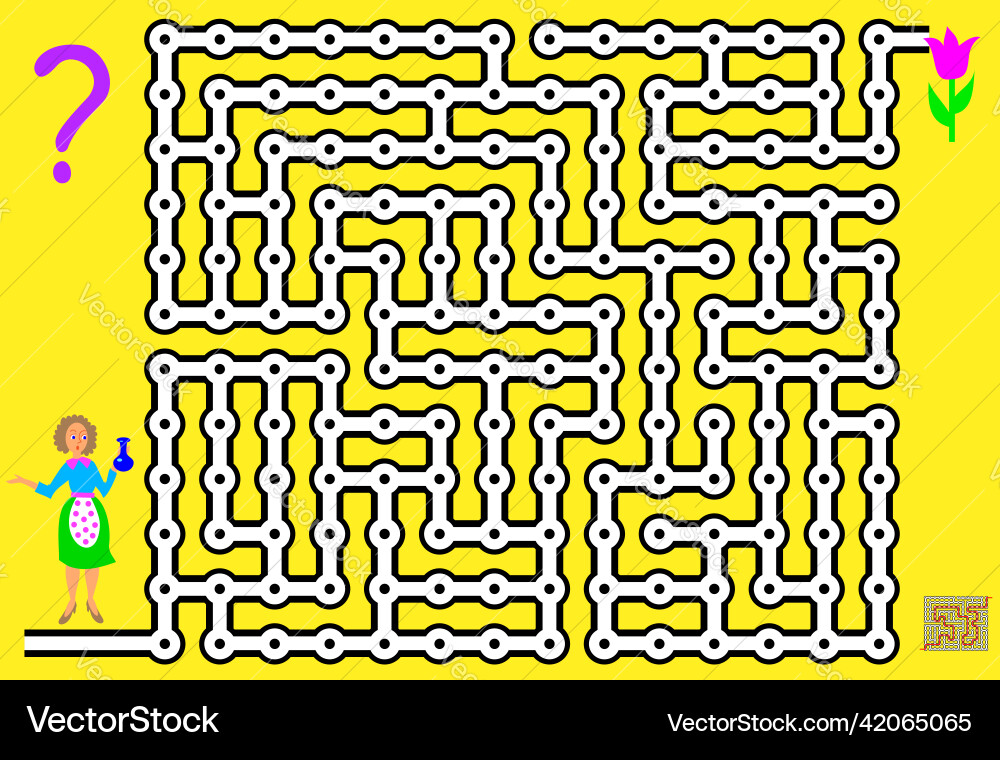 Logic puzzle game with labyrinth for children Vector Image