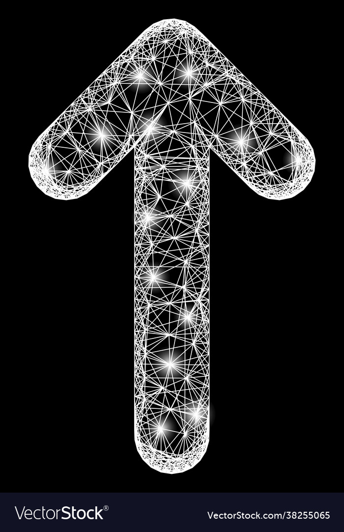Network move up web mesh with bright flares vector image Network move up web mesh with bright flares