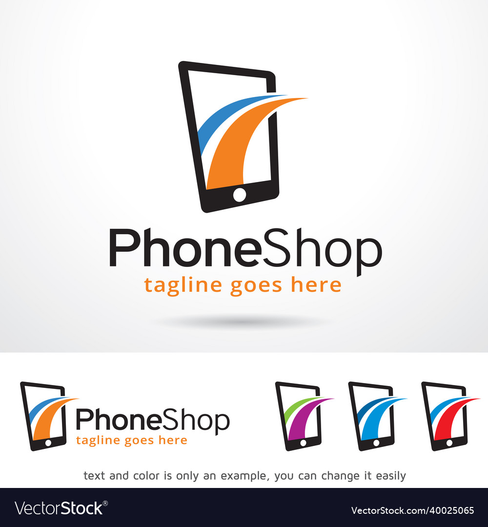 Phone shop logo template Royalty Free Vector Image