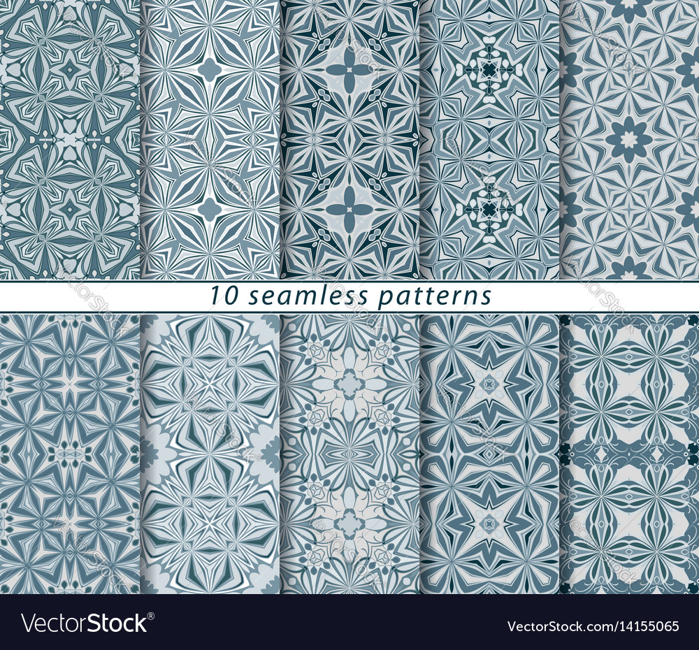 Set of ten seamless abstract patterns