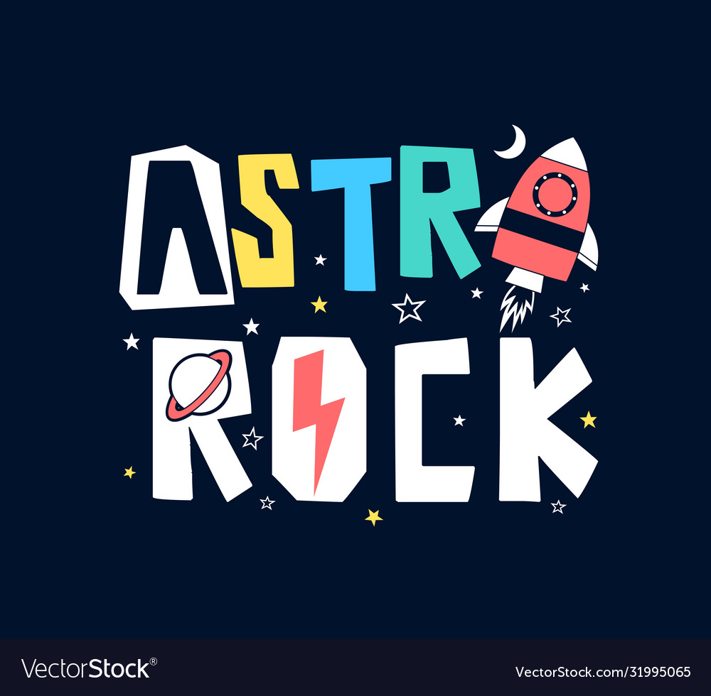 Spaceship print design with slogan