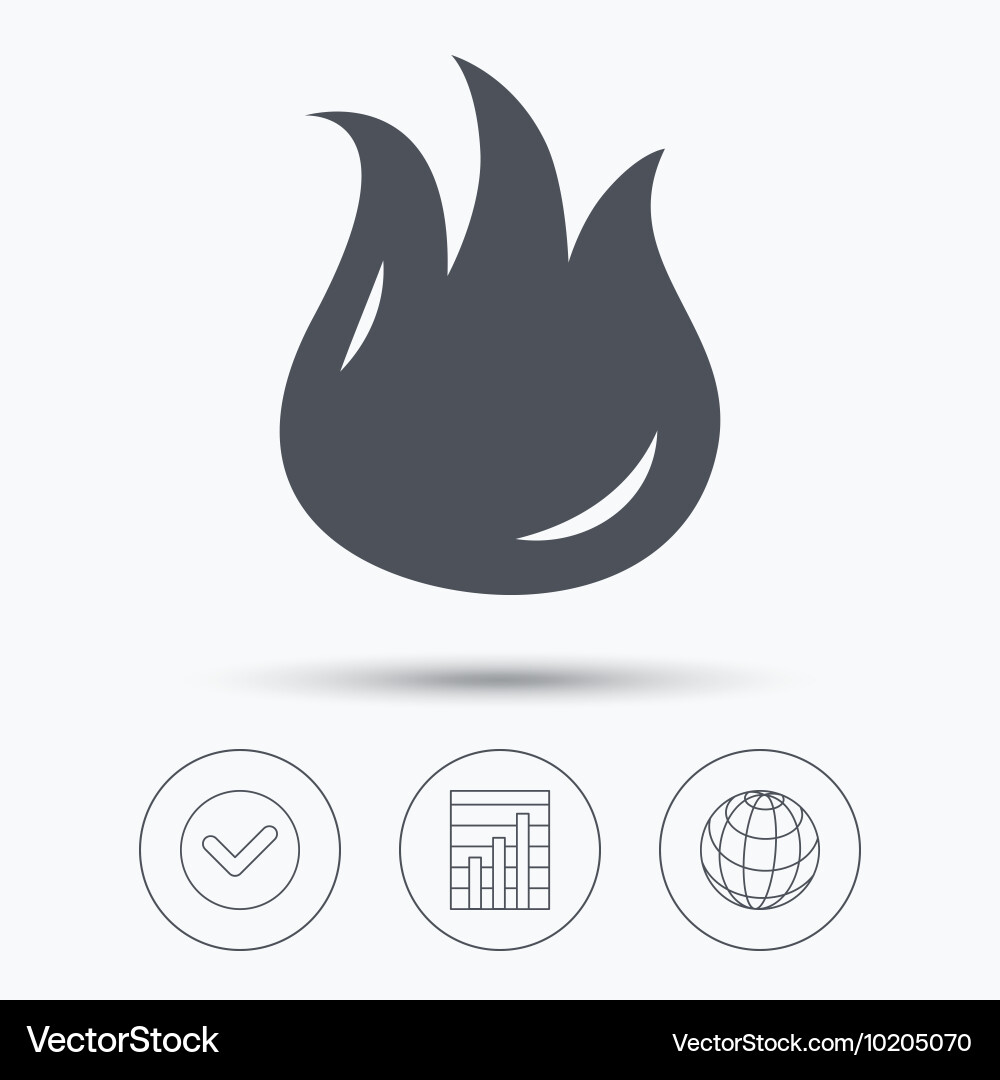 Fire icon blazing bonfire flame sign Royalty Free Vector