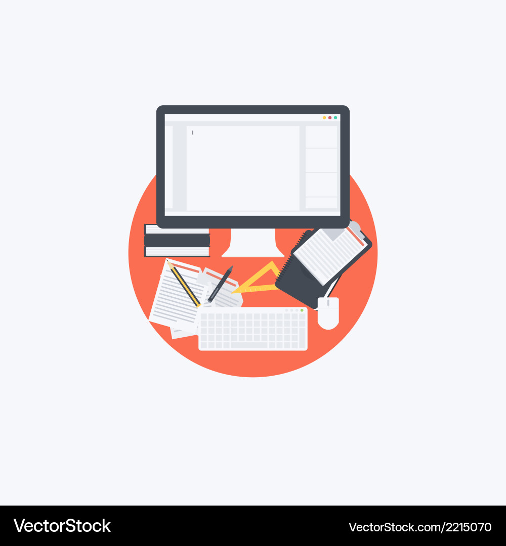Flat school Royalty Free Vector Image - VectorStock