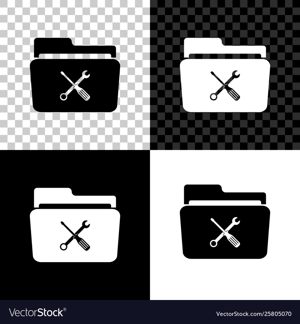 Folder and tools or settings icon isolated