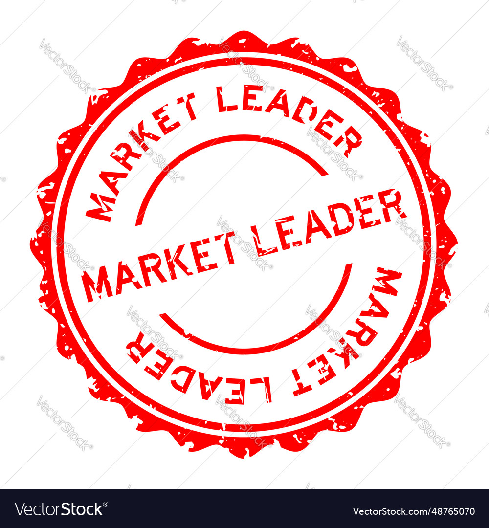 Grunge red market leader word round rubber seal