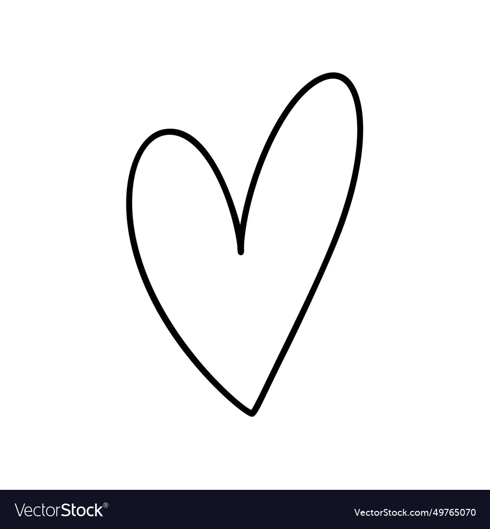 Hand drawn love heart logo line Royalty Free Vector Image