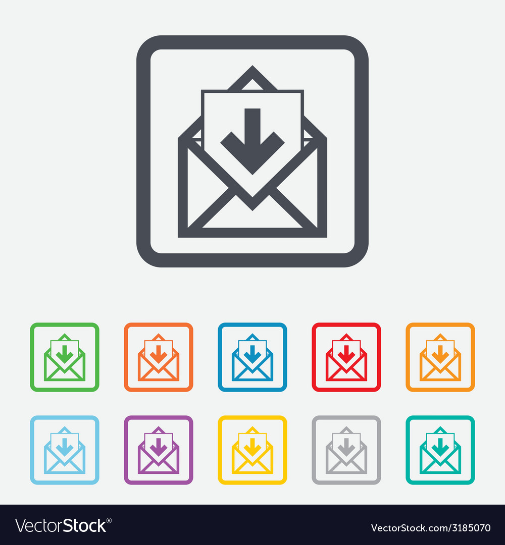 Mail icon envelope symbol inbox message sign