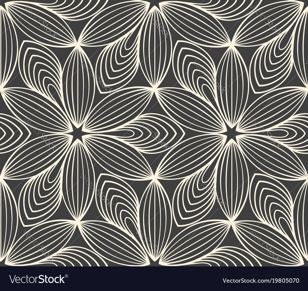Minimalistic repeating linear flower pattern
