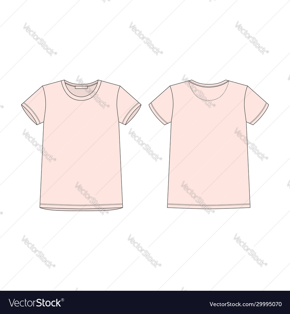 Pink t-shirt isolated isolated on white Royalty Free Vector