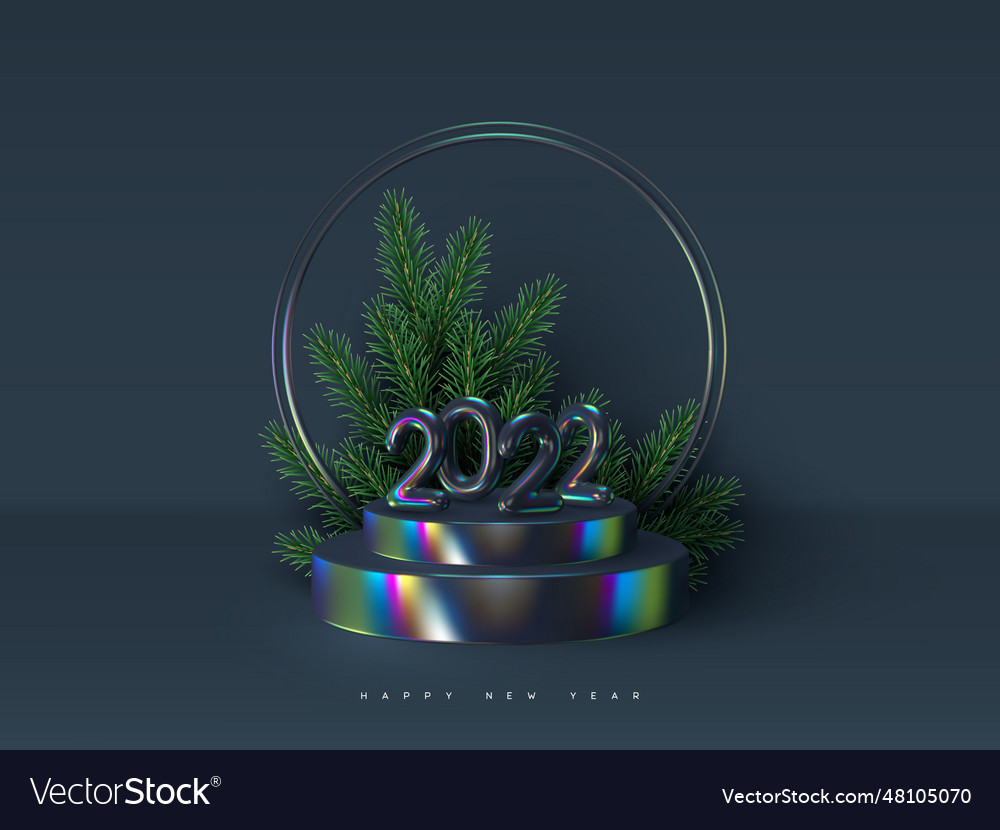 Scene with 3d iridescent numbers