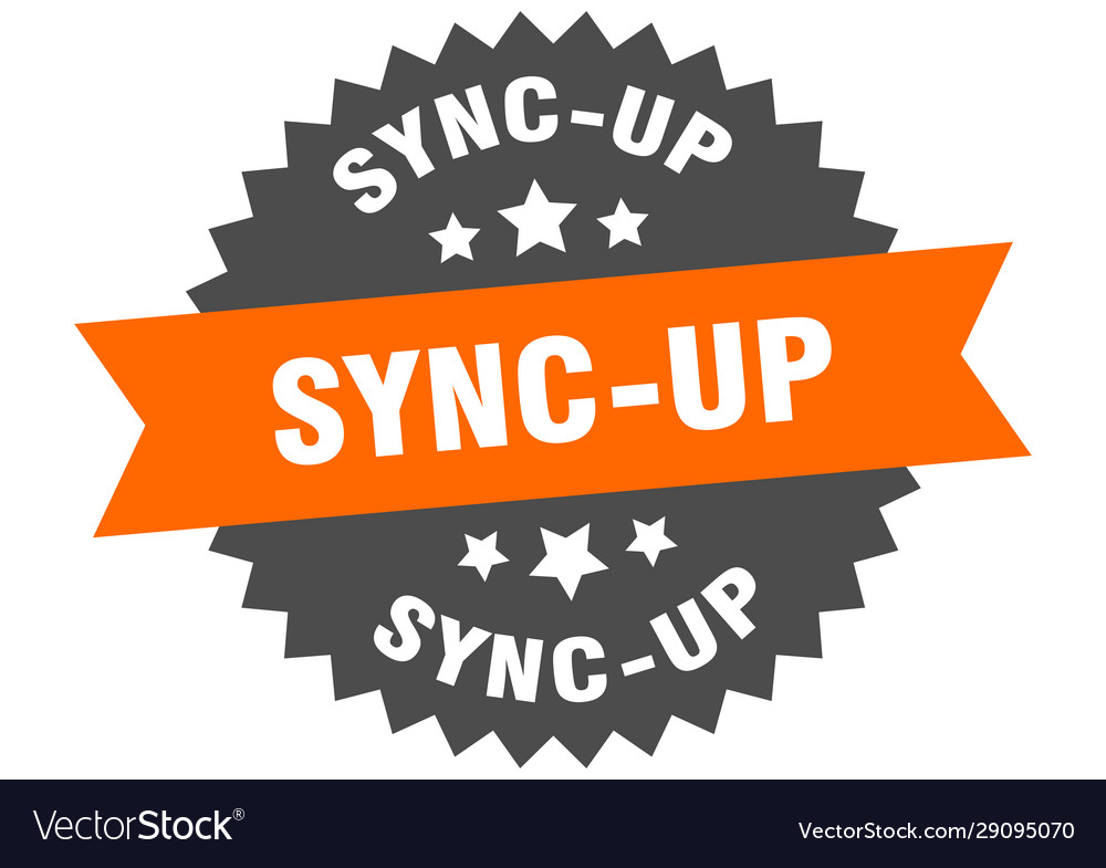 Sync-up sign circular band label round