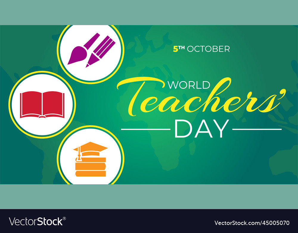 World Teachers Day Colorful Background Royalty Free Vector