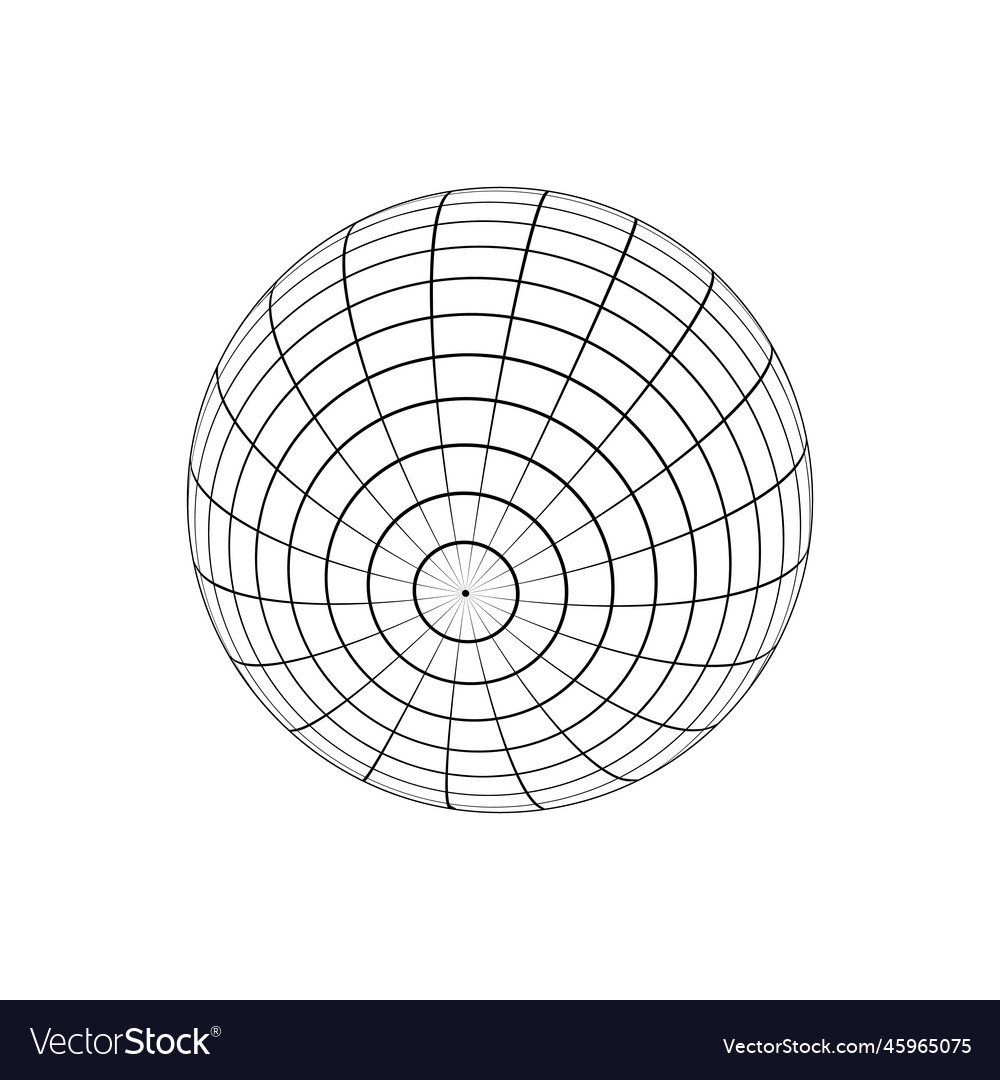 3d sphere wireframe orbit model spherical shape