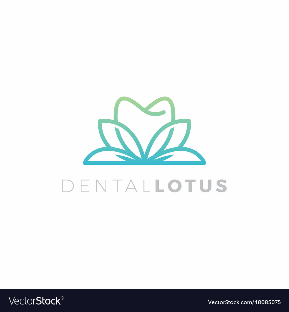 Dental lotus logo design flower logo Royalty Free Vector