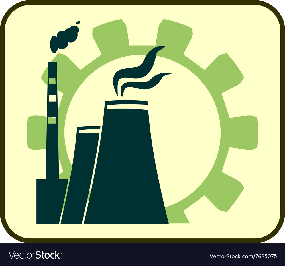 Energy generation atom station and gear icons