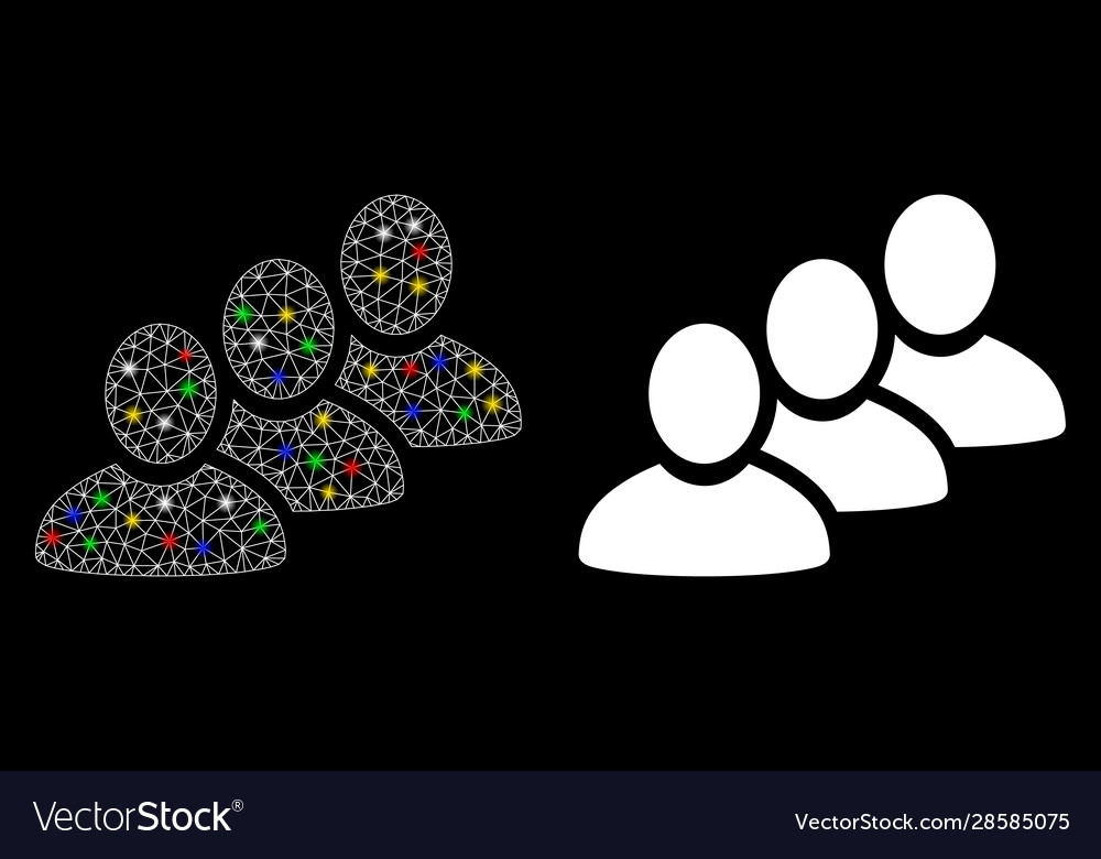 Flare mesh network customer queue icon with vector image Flare mesh network customer queue icon with