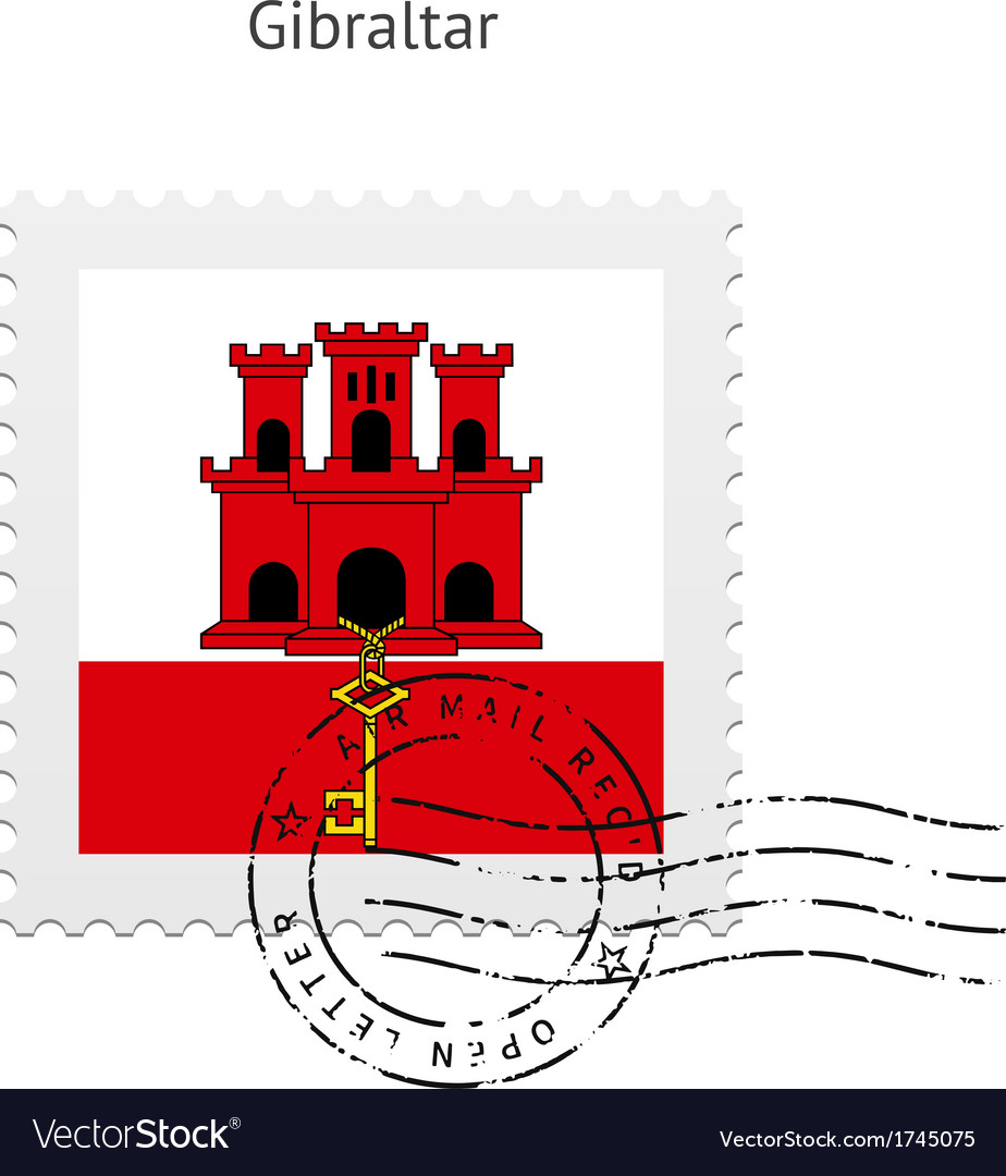 Gibraltar-Flaggestempel