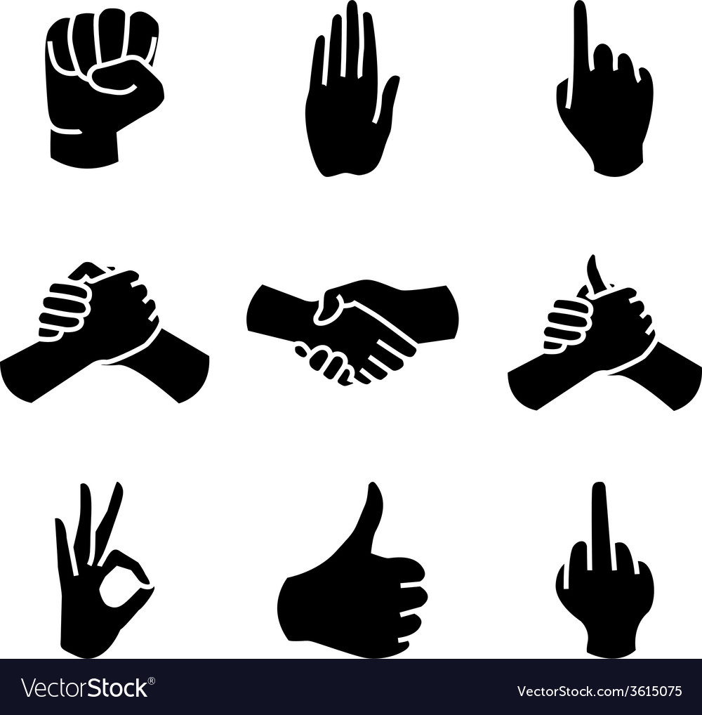 Human Hand collection Different hands gestures Vector Image