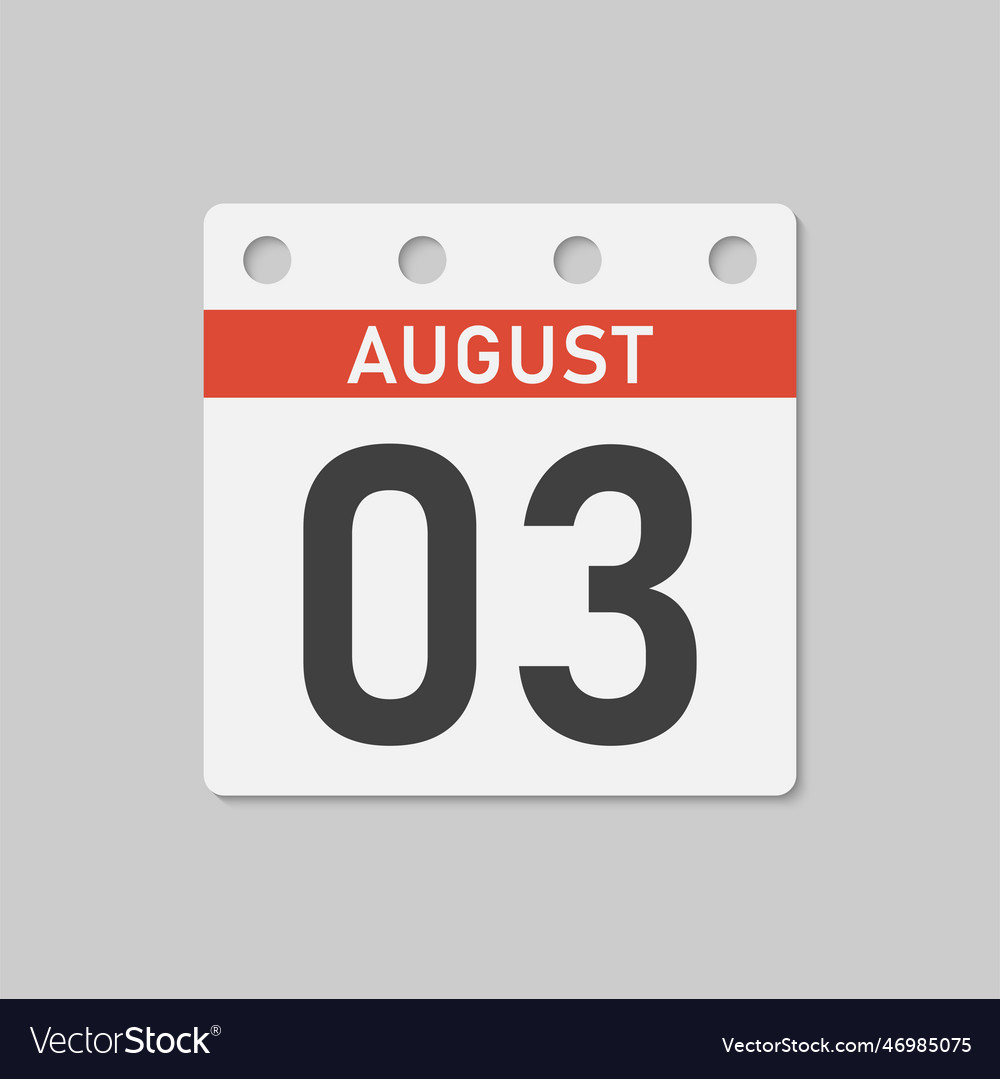 Icon page calendar day - 3 august