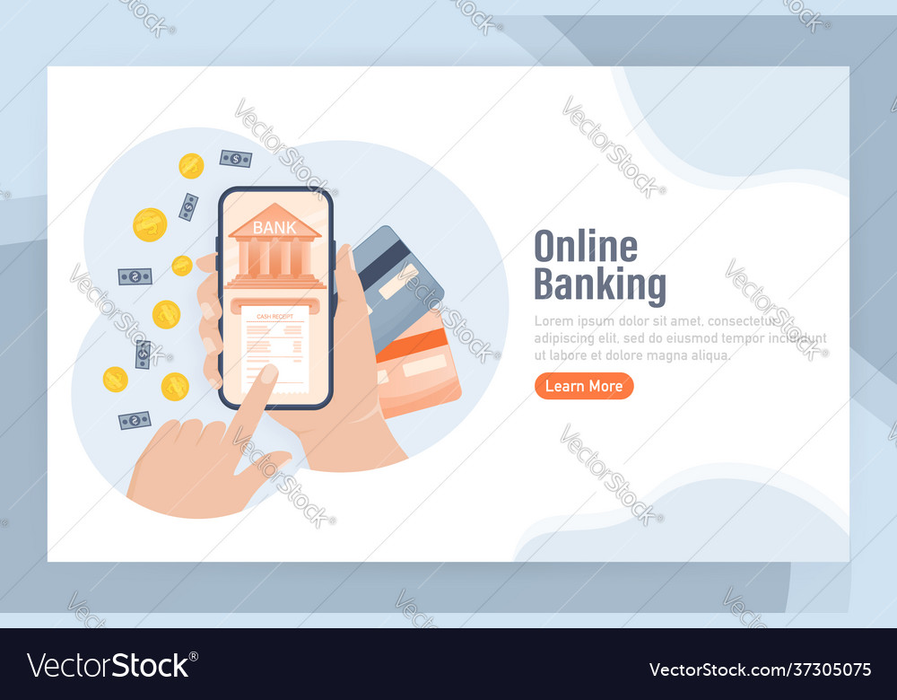 Line banking people for account page design vector image Line banking people for account page design