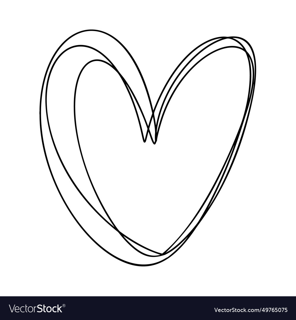 Love heart logo lines black Royalty Free Vector Image