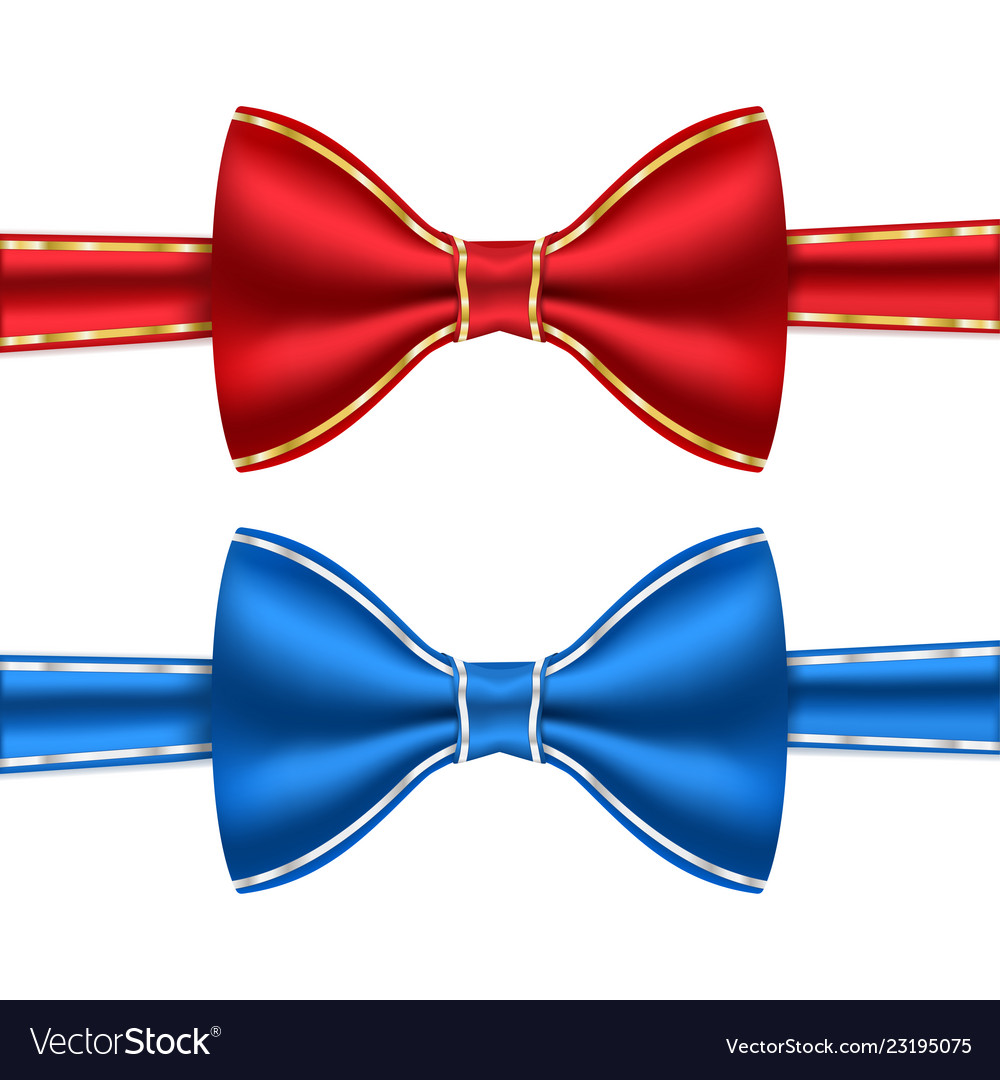 red and blue bow tie