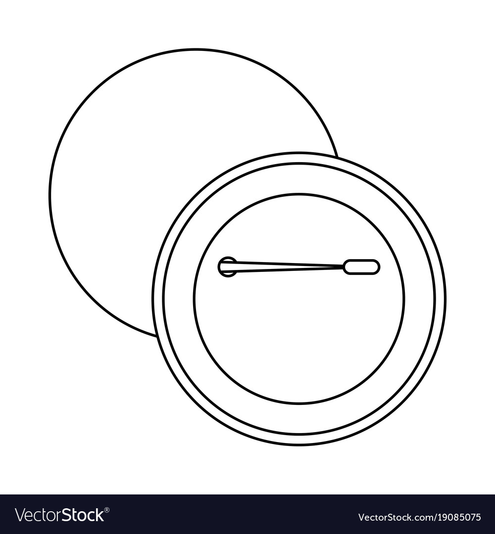 Round pin badge template front and back design Vector Image