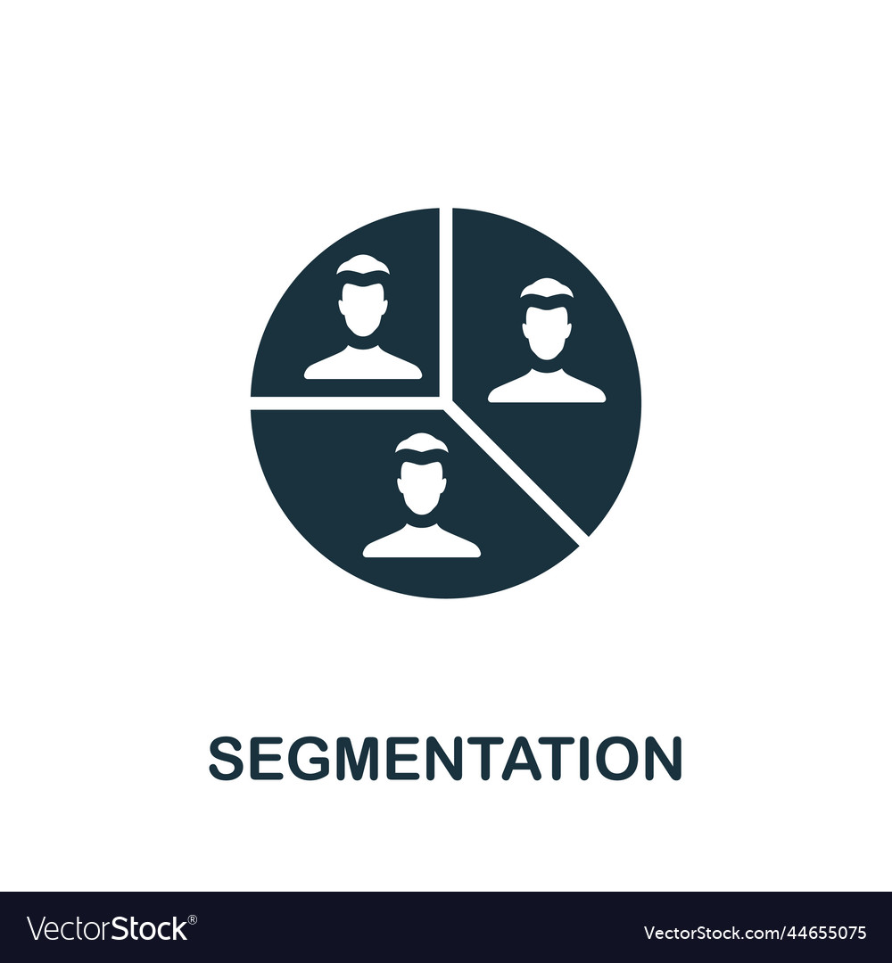 Segmentation icon monochrome simple customer vector image Segmentation icon monochrome simple customer
