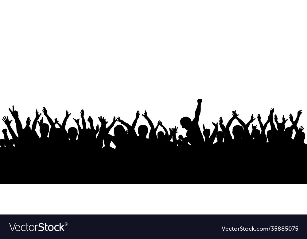 Silhouette crowd cheering