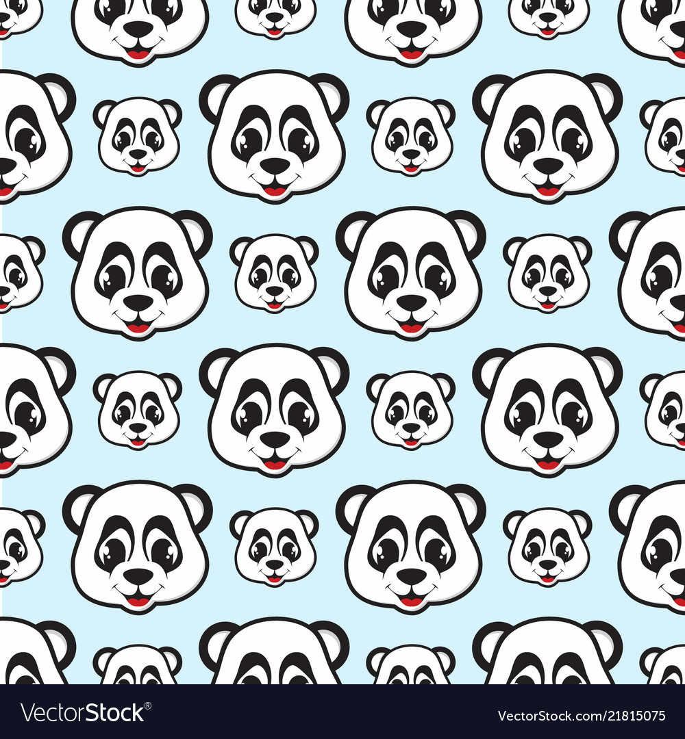 Smile panda seamless pattern