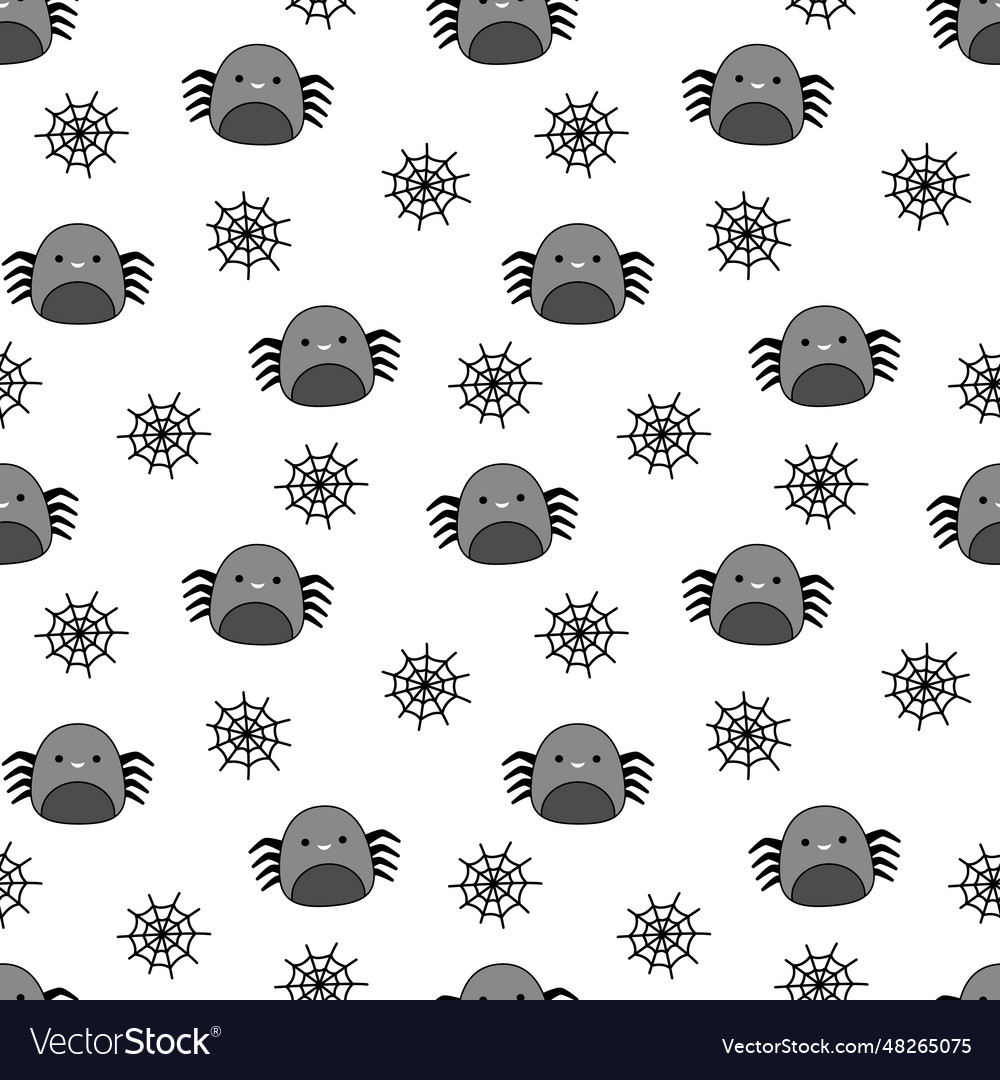 Spider and web on seamless pattern squishmallow