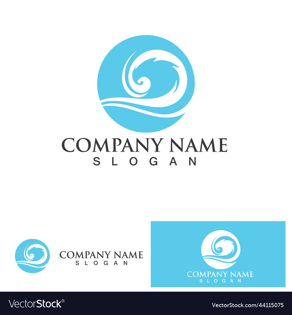 Water wave logo design template Royalty Free Vector Image