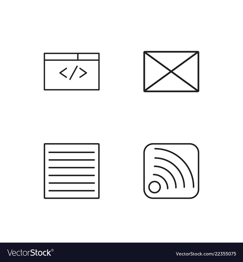 Web simple outlined icons set