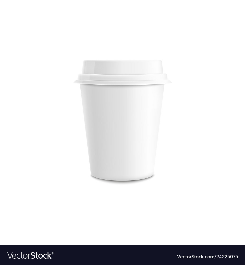 White paper or plastic takeaway coffee cup