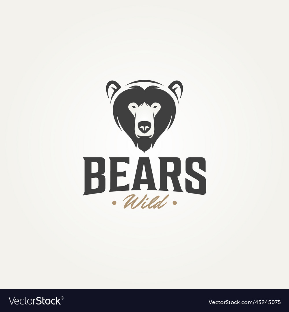 Wild bear icon logo template design Royalty Free Vector