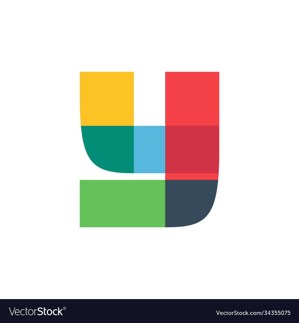 Y letter logo colored brightly and vividly vector image Y letter logo colored brightly and vividly