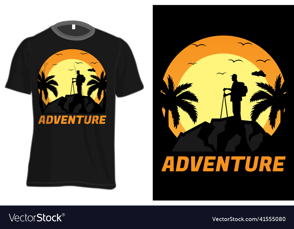 Adventure mock up t-shirt retro vintage style