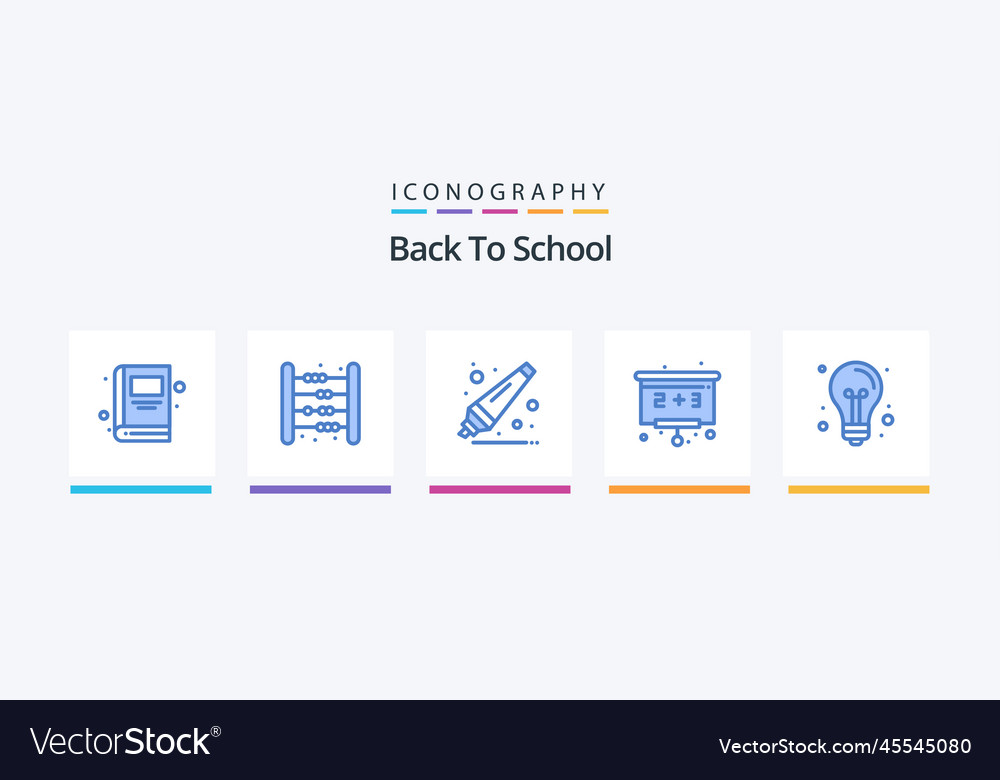 Back to school blue 5 icon pack including idea