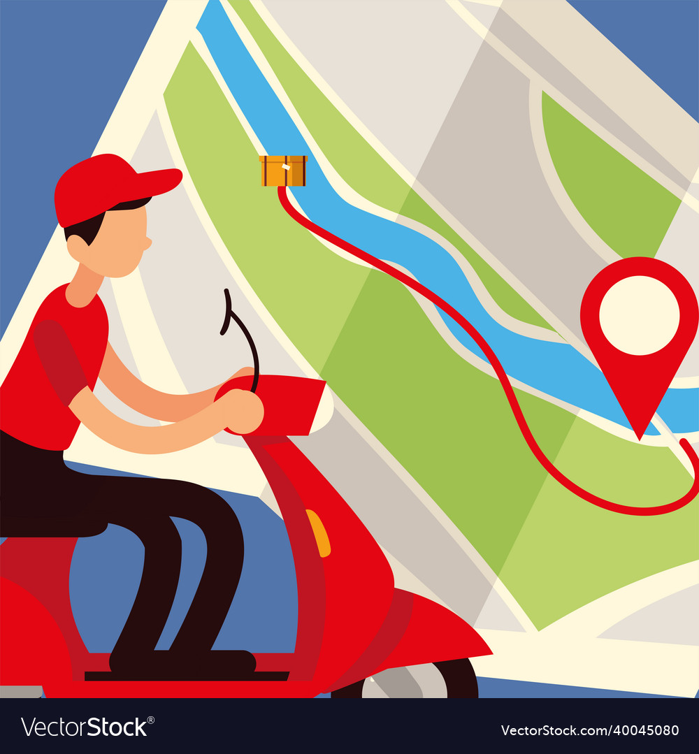 Delivery man navigation map
