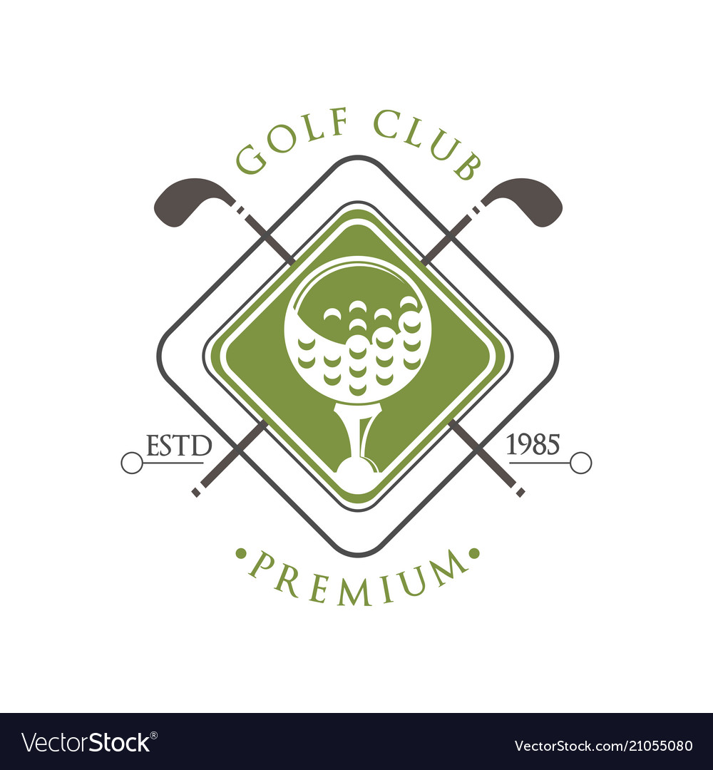 Golf club premium logo estd 1985 retro label